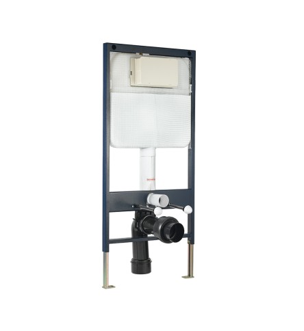 Pneumatic Single Piece Slim Concealed Cistern with Floor Mounting Frame